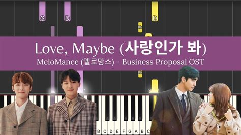 Sheet Melomance Love Maybe 사랑인가 봐 Piano Tutorial Business