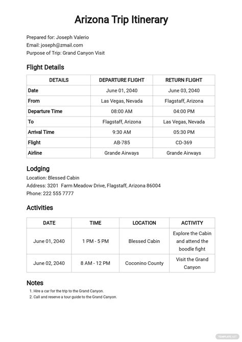 50 Itinerary Samples Format And Examples 2023