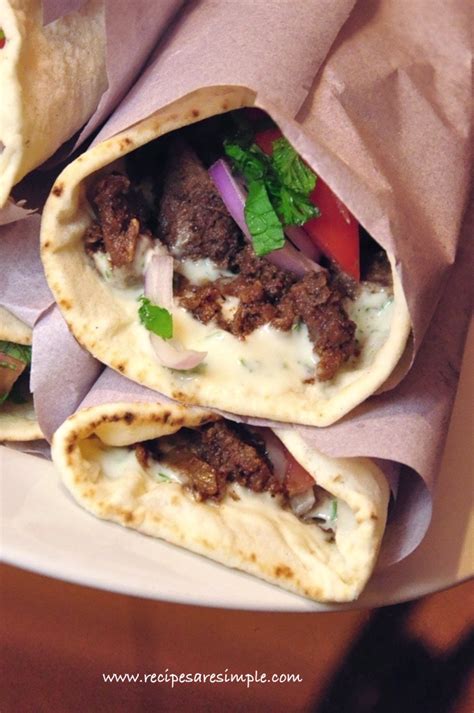 Home Made Beef Shawarma Recipe Pita Sandwich