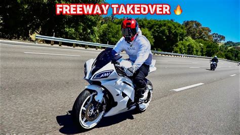 Bikers Take Over The Freeway S K R Zx R R Cbr Rr