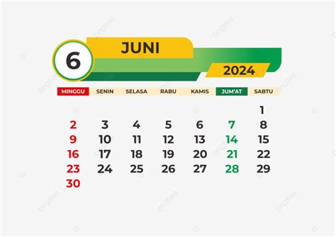 Calendario Junio Dise O De Plantilla Transparente Vector Png