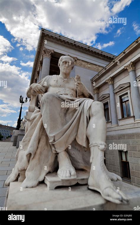 Sculpture in front of the Parliament in Vienna, Austria, Europe Stock ...