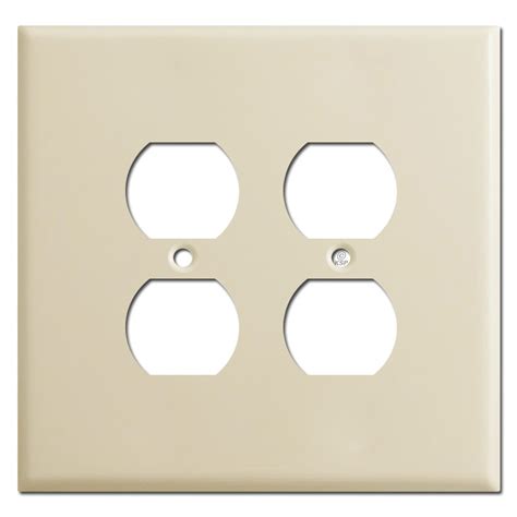 Oversized Two Gang Outlet Covers For 4 Plugs Ivory