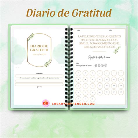 Agenda Perpetua o diario de Gratitud Imprimible en hoja tamaño A5