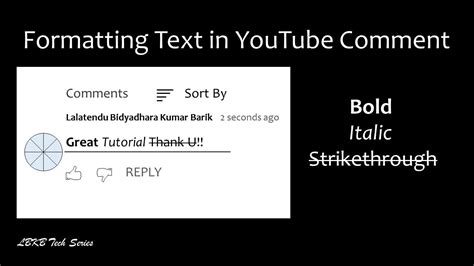 How To Write Bold Italic And Strikethrough Text In Youtube Comment