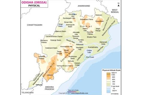 Buy Odisha Physical Map Online