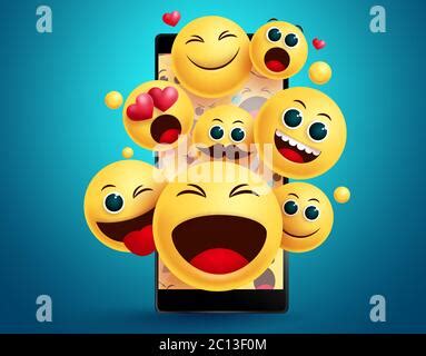 Smileys Emojis Ed Emoticon Faccia Set Di Vettore Smiley Emoji Facce