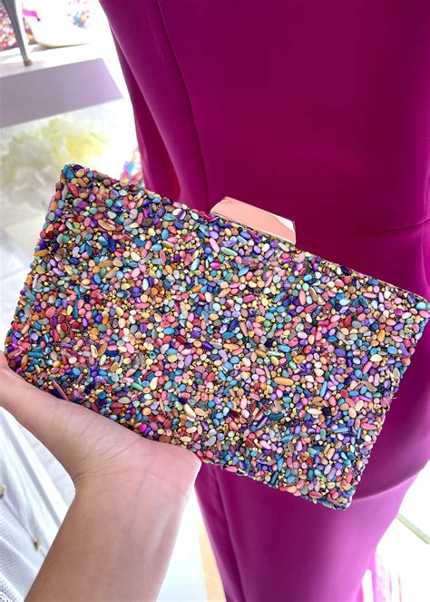 Clutch Piedras Colores Nicolett