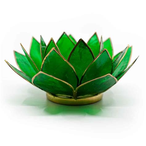 Photophore Lotus Vert Clair Me Chakra Contours Dor S Zenvol Vente