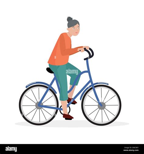 Senior Citizen Cycling Stock Vector Images Alamy