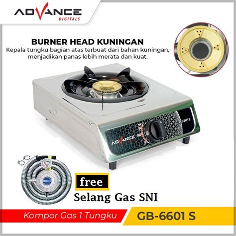 Jual Kompor Gas Tungku Advance Gb S Stainless Free Selang Gas