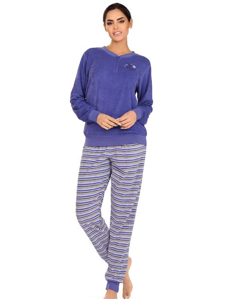 Pyjama En Velours Pour Femme Taille Eu Fr Couleur Calypso