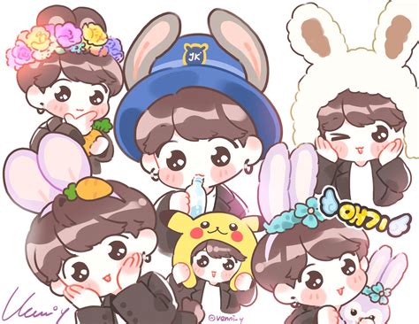 베니🐰💜 On X Bts Chibi Fan Art Bts Fanart