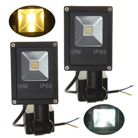 10W PIR Motion Sensor LED Flood Light IP65 Warm Cold White Lighting