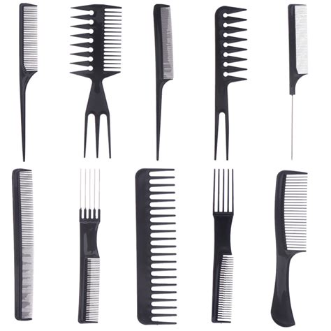 10pcs Set Professional Hair Brush Comb Salon Barber Anti Static Hair