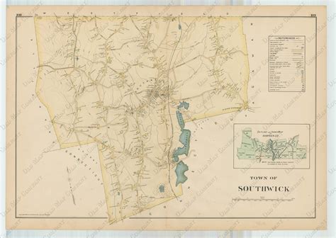 Southwick Massachusetts 1894 Map Replica Or Genuine Original