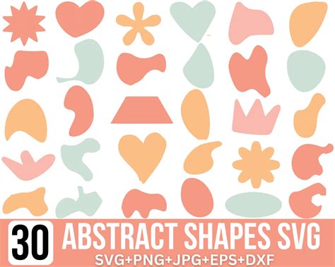 Abstract Shapes Svg Bundle Hand Drawn Shape Background Etsy