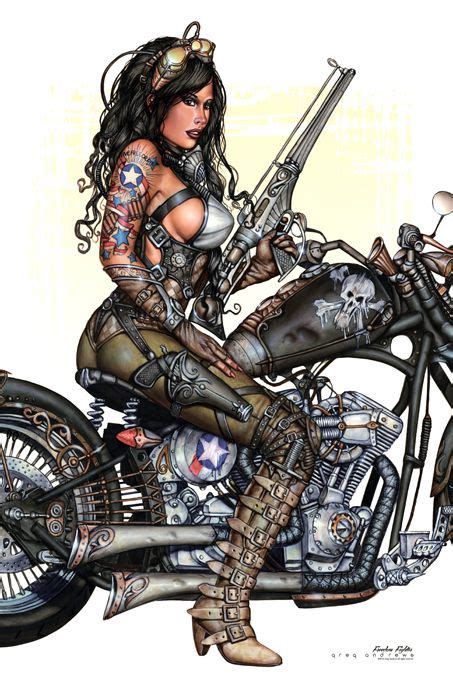 Pin On GAS PUNK GIRLS Sexy Fantasy Hot Rod Pinups By Artist Greg Andrews