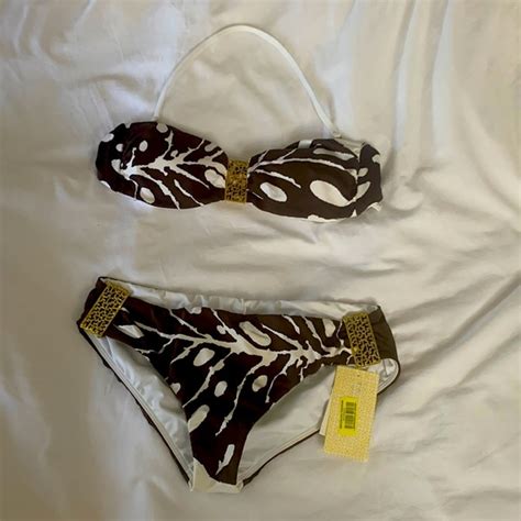 Trina Turk Swim Trina Turk Brown And White Bikini Poshmark