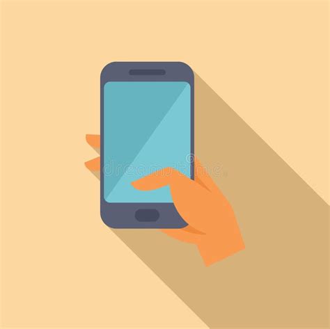 Hand Holding Smartphone Touching Screen Stock Illustration