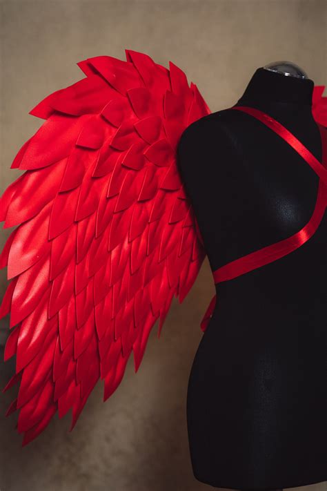 Red Angel Wings Costume Cosplay Small Size Etsy