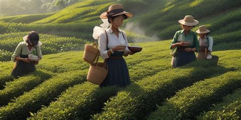 Premium Ai Image Tea Garden