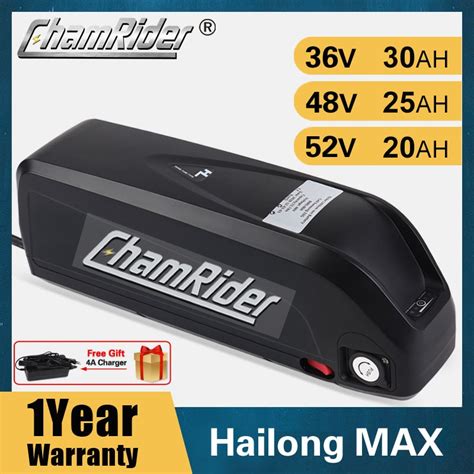 ChamRider Original 48V 36V 52V EBike Battery 20ah Hailong Max 40A BMS