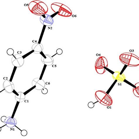 Asymmetric unit of p-Nitroanilinium sulfate compound. | Download ...