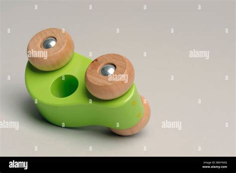 Toy Wooden Car Upside Down Stock Photo Alamy
