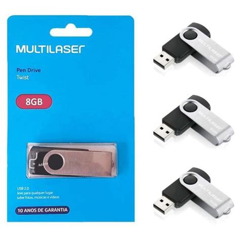 Pendrive Multilaser Gb Twist Pen Drive Original Kit Unidades