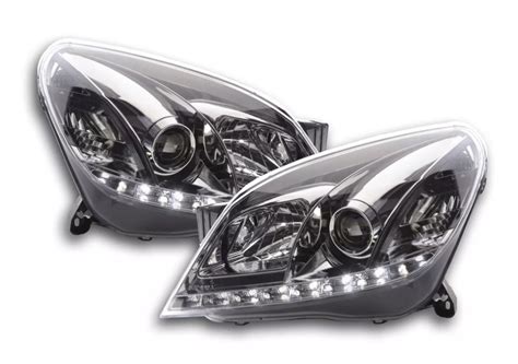 FK Pair LED DRL Halo Lightbar Headlights Opel Vauxhall Astra H 04 10