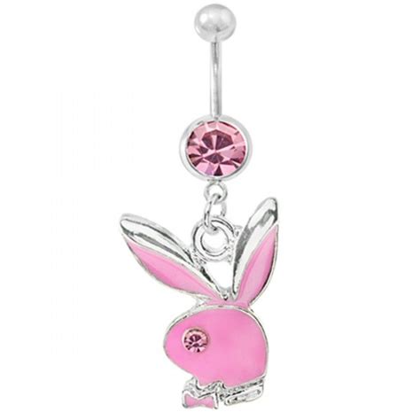 Cute Rabbit Belly Button Ring Surgical Steel Body Jewelry Piercing Ring Classic Red Eye Bunny