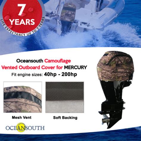 Oceansouth Camouflage Vented Running Cover For Mercurymariner Outboards Ebay