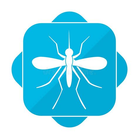 Mosquito Cuadrado Azul Del Icono Ilustración Del Vector Ilustración