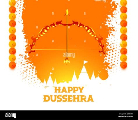 happy dussehra traditional orange watercolor card design Stock Vector Image & Art - Alamy