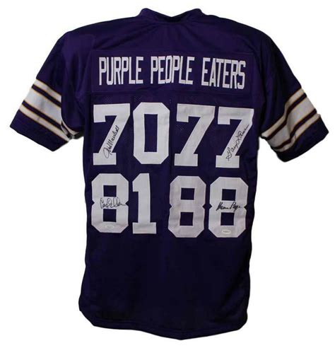 Purple People Eaters Autographed Minnesota Vikings Custom XL Jersey JSA ...