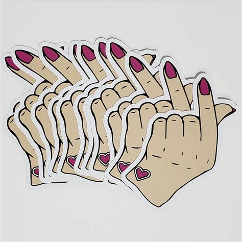 Finger Heart Sticker Etsy