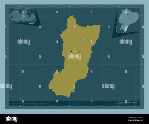 Zamora Chinchipe Province Of Ecuador Solid Color Shape Locations And