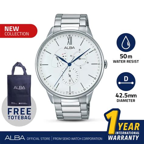 Jam Tangan Pria Alba PRESTIGE Quartz Stainless Steel AZ8005X1 Original