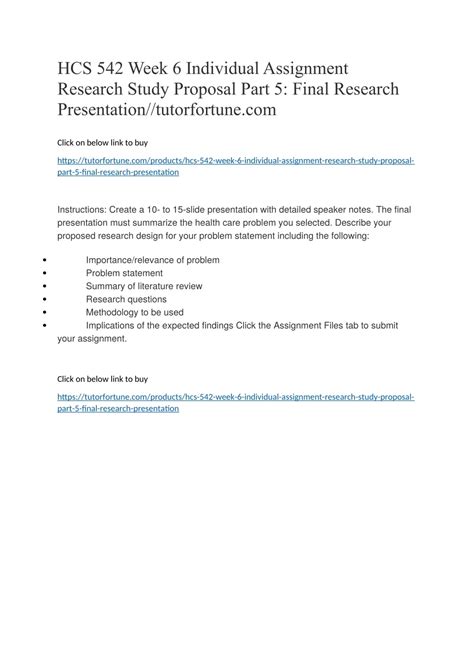 PPT HCS 542 Week 6 Individual Assignment Research Study Proposal Part