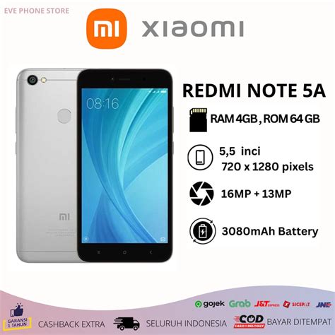 Jual XIAOMI REDMI NOTE 5A 4 64 3 32 2 16 GB NEW SEGEL FULLSET Shopee