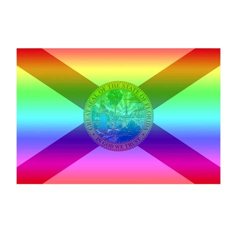 Florida Gay Pride Rainbow State Flag Reflective Full Color Decal For