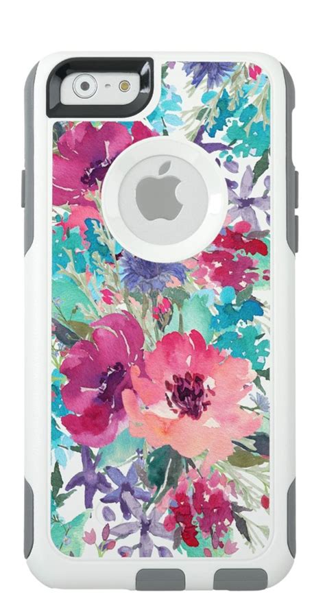 Colorful Watercolor Floral Pattern Otterbox Iphone Case Zazzle Diy Phone Case Watercolor