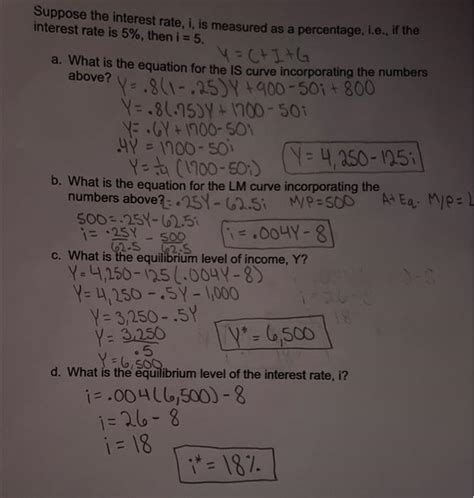 Solved The Following Equations Describe An Economy Chegg