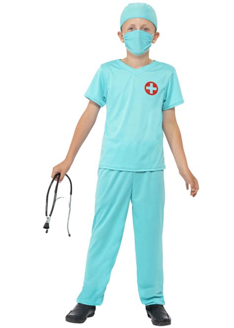 Kids Size Surgeon Scrubs Doctor Costume