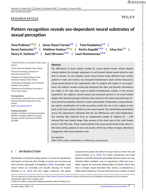 Pdf Pattern Recognition Reveals Sex Dependent Neural Substrates Of