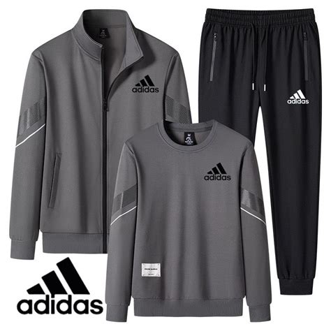 Костюм спортивный Мужской adidas серый, размер 54 Полиэфирное волокно ...