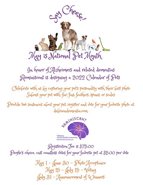 Pet Calendar Fundraiser - Reminiscent