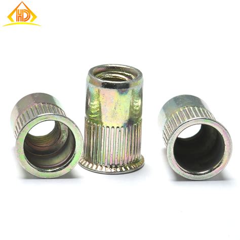 Zinc Plated M M M Steel Reduced Head Knurled Body Rivet Nuts With