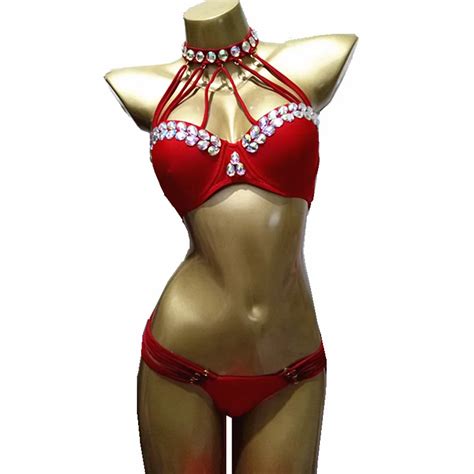 2017 New Rhinestone Diamond Luxury Sexy Swimsuit Women Bikini Set